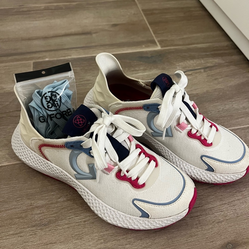 G/FORE White and Pink Athletic Shoes